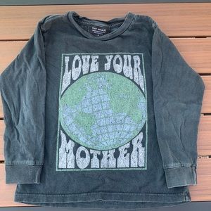 Tiny Whales “Love Your Mother” Black Long Sleeve 4T Shirt